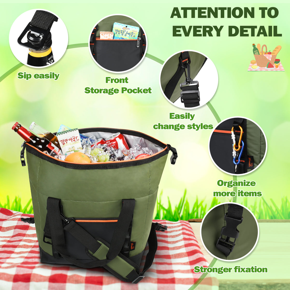 Tirrinia 30 Cans Insulated Soft Cooler Bag