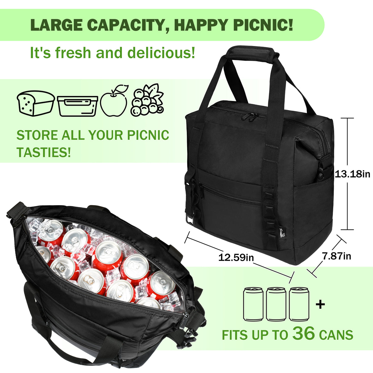 Tirrinia 36 Cans Insulated Soft Cooler Bag product image 11