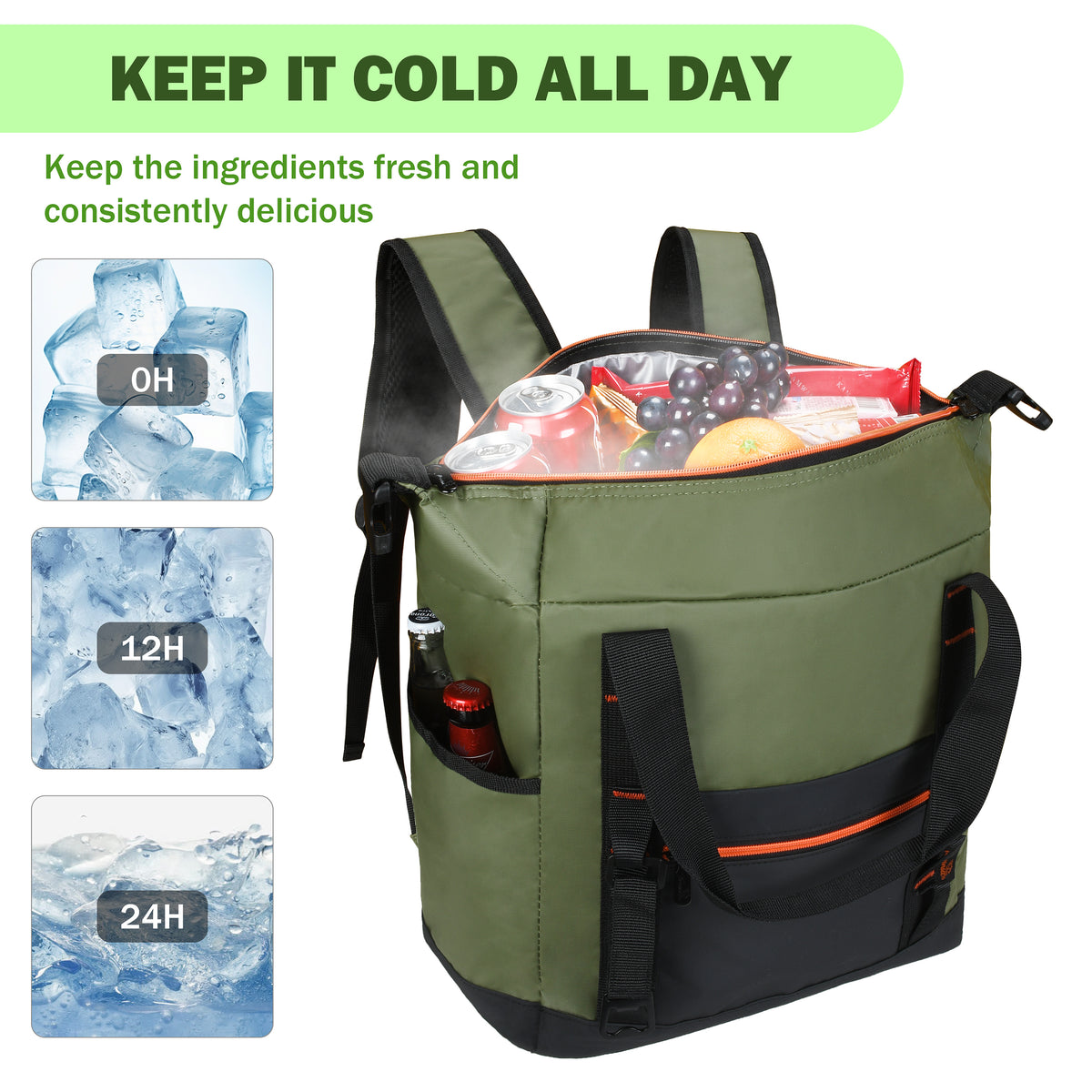 Tirrinia 36 Cans Insulated Soft Cooler Bag close-up detail