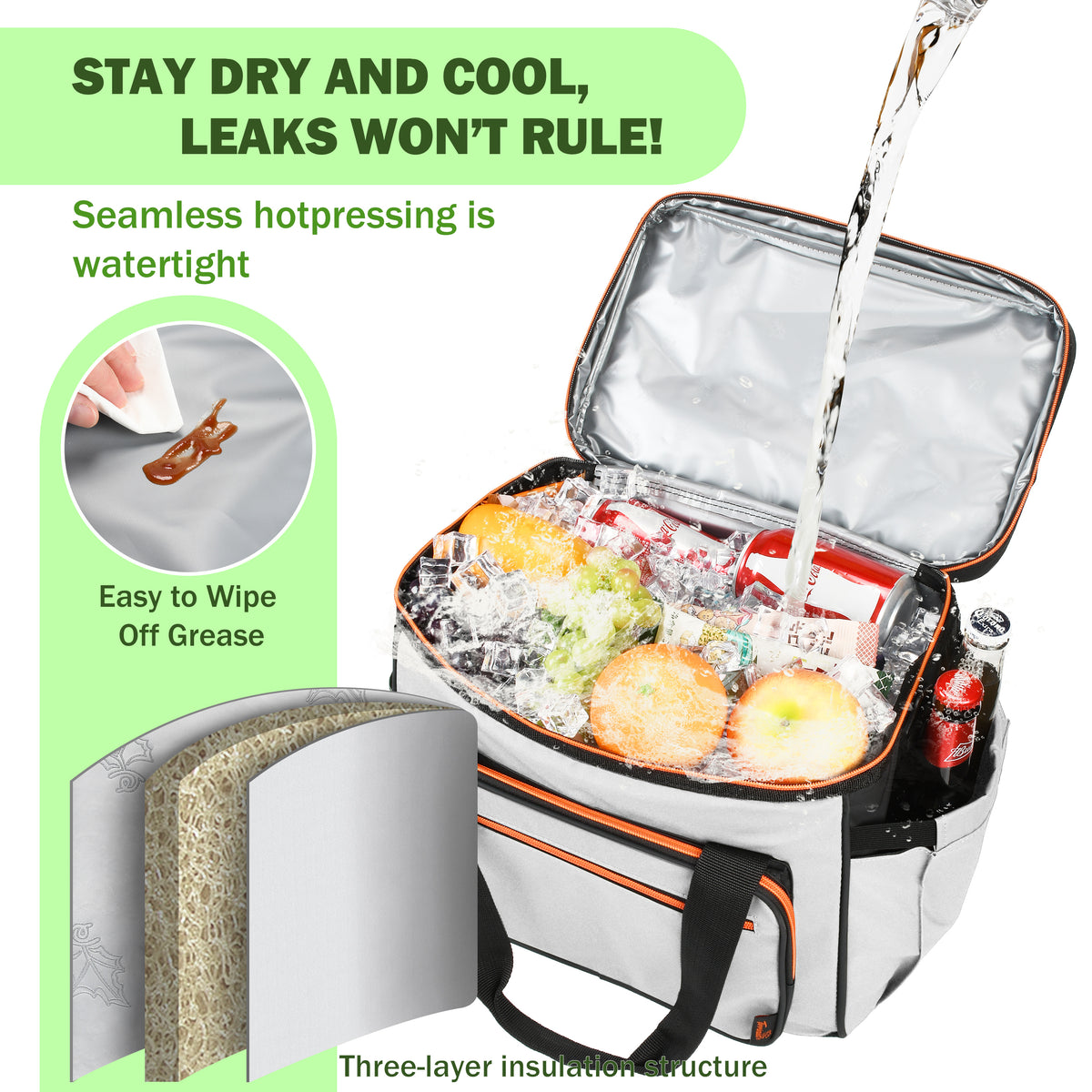 Tirrinia 24 Cans Insulated Soft Cooler Bag front view