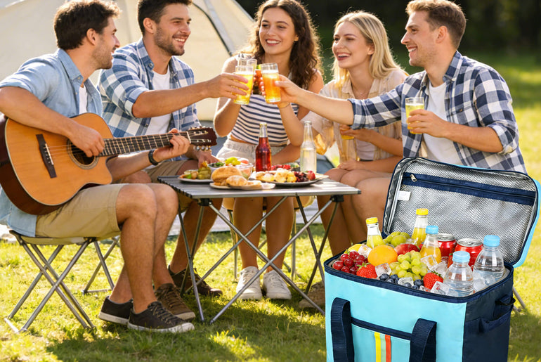 Tirrina Soft Cooler Bag 48 Can, Collapsible Insulated Cooler Leakproof Portable Soft Sided Cooler Bag for Beach Travel Picnic