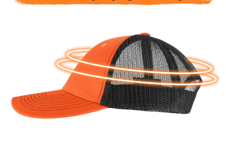 Tirrinia Orange Hunting Hat close-up detail