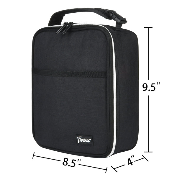 Tirrinia Solid Color Insulated Lunch Cooler Bag size chart