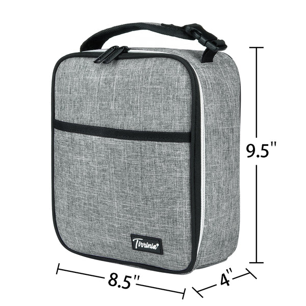 Tirrinia Solid Color Insulated Lunch Cooler Bag size chart