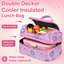 Tirrinia Kids Insulated Lunch Bag – Leak-Proof Double Decker Cooler Tote