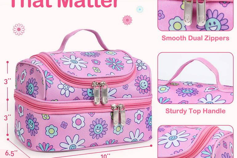 Tirrinia Kids Insulated Lunch Bag – Leak-Proof Double Decker Cooler Tote