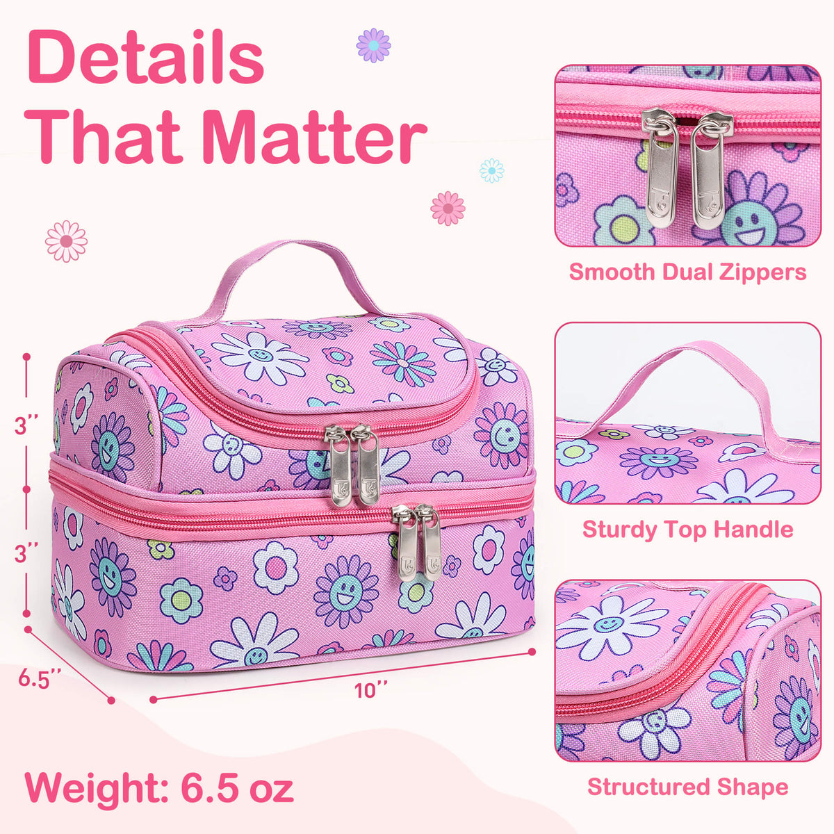 Tirrinia Kids Insulated Lunch Bag – Leak-Proof Double Decker Cooler Tote