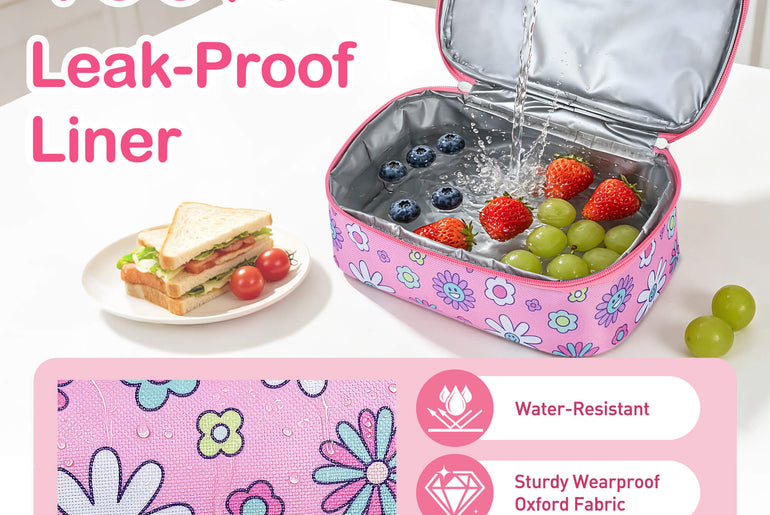 Tirrinia Kids Insulated Lunch Bag – Leak-Proof Double Decker Cooler Tote