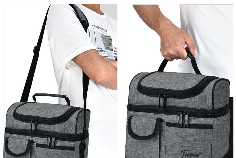 Tirrinia Lunch Tote Bag with Dual Compartment