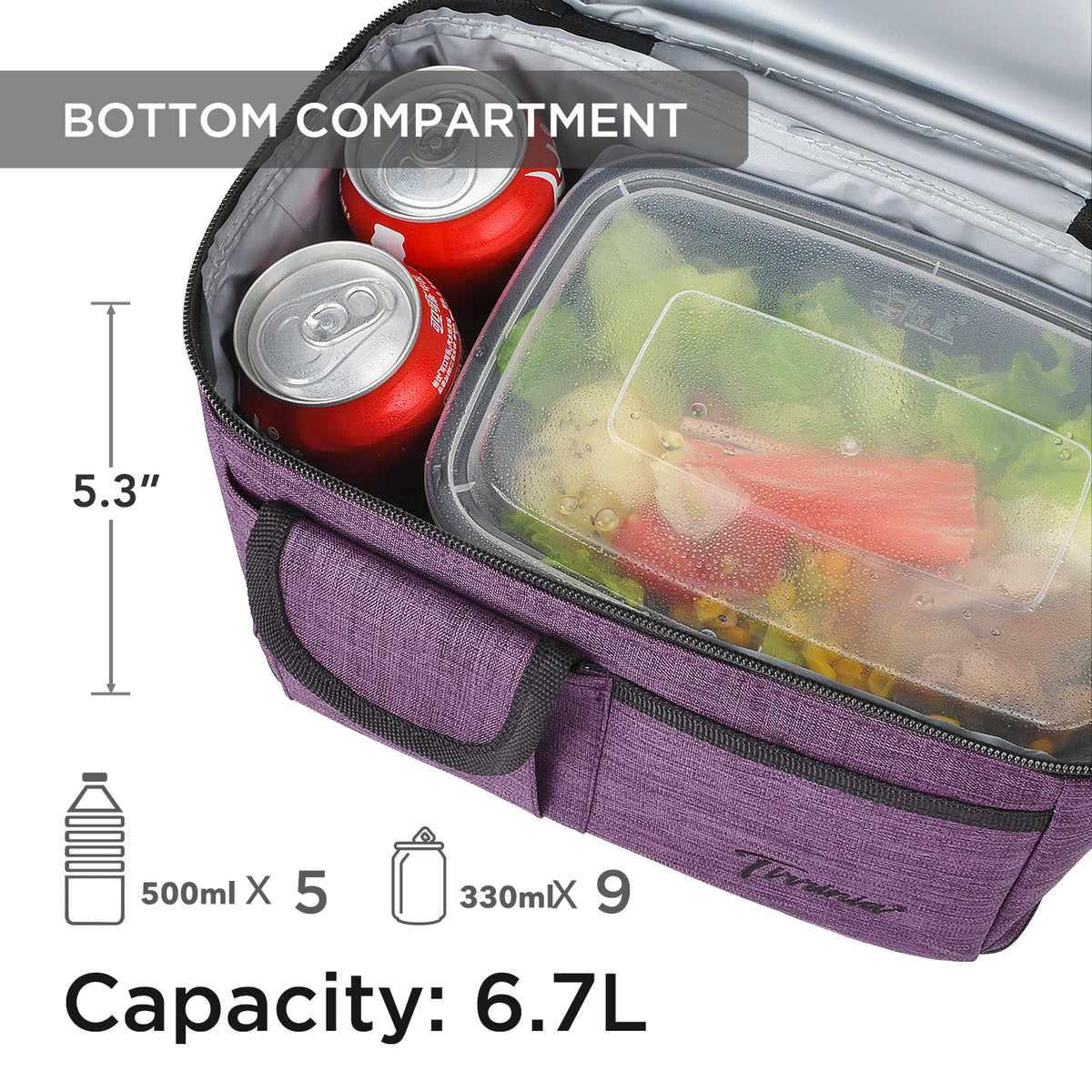 Tirrinia Lunch Tote Bag with Dual Compartment