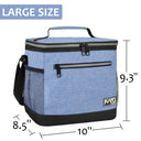 Tirrinia Large Capacity Thermal Lunch Bag size chart