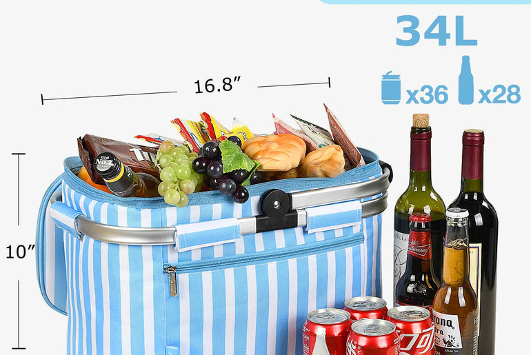 Tirrinia Insulated Picnic Basket with Pattern