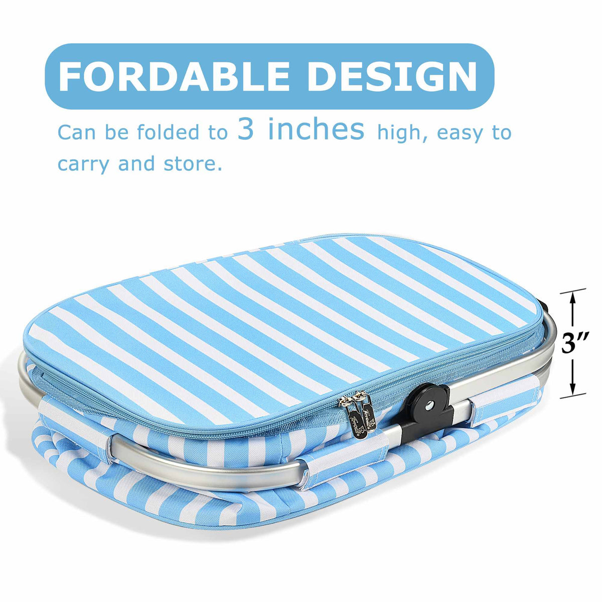 Tirrinia Insulated Picnic Basket with Pattern