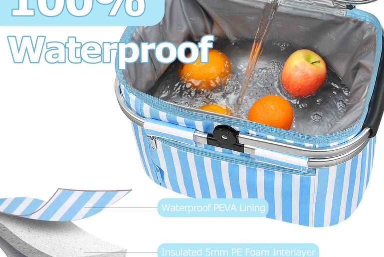 Tirrinia Insulated Picnic Basket with Pattern