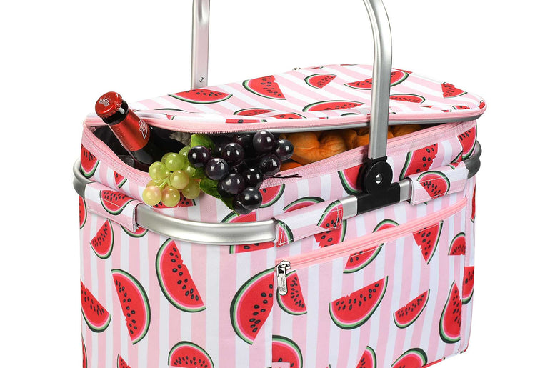 Tirrinia Insulated Picnic Basket with Pattern