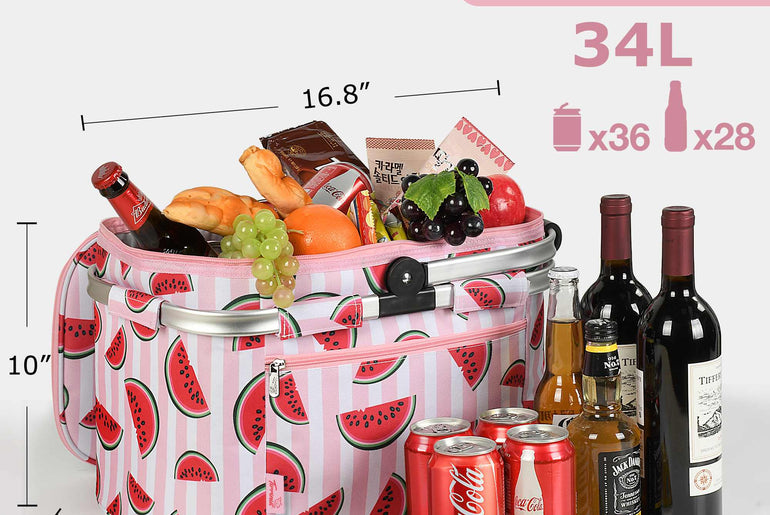 Tirrinia Insulated Picnic Basket with Pattern