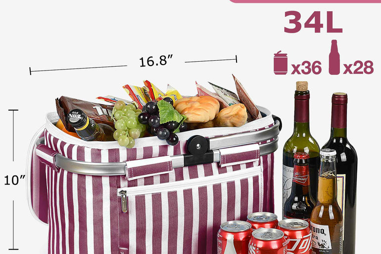 Tirrinia Insulated Picnic Basket with Pattern