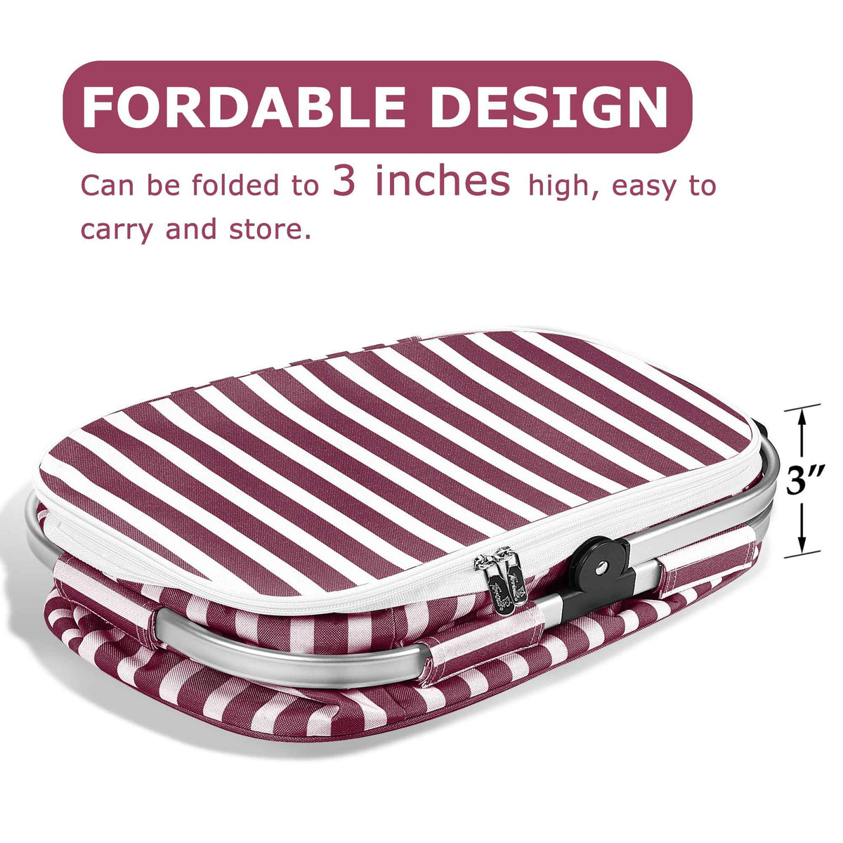Tirrinia Insulated Picnic Basket with Pattern