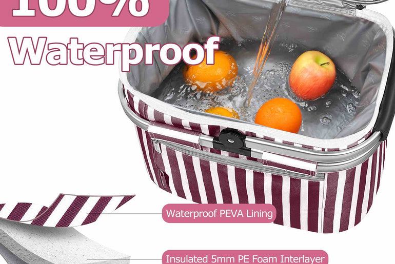 Tirrinia Insulated Picnic Basket with Pattern