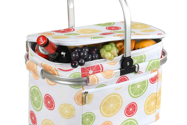 Tirrinia Insulated Picnic Basket with Pattern