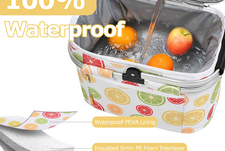 Tirrinia Insulated Picnic Basket with Pattern