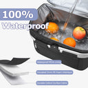 Tirrinia Large Insulated Picnic Basket, 34L Water Resistant & Leakproof Collapsible Portable Cooler Basket Set with Aluminium Handle for Travel,Foldable Grocery Bag, Black
