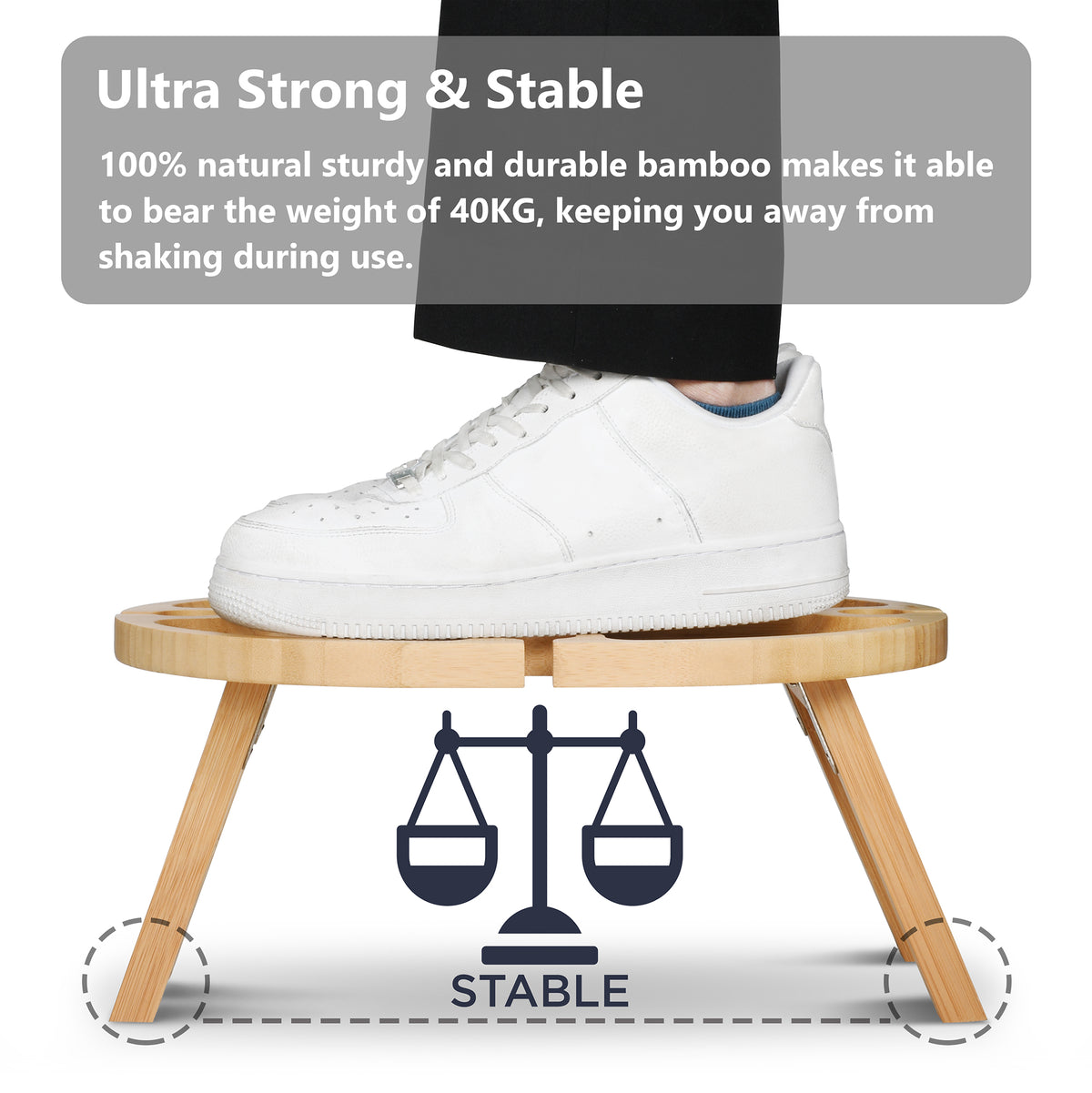 Tirrinia Portable Picnic Table with 4 Wine Glasses Holder close-up detail