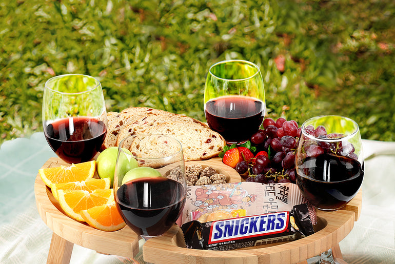 Tirrinia Portable Picnic Table with 4 Wine Glasses Holder product image 12