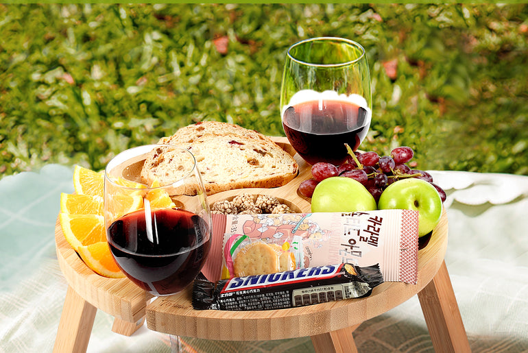 Tirrinia Portable Picnic Table with 4 Wine Glasses Holder product image 13