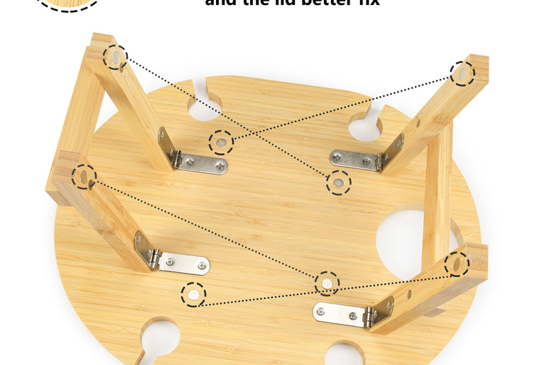 Tirrinia Foldable Picnic Table with Wine Glass Holder and Bottle Holder