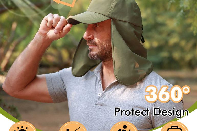 Tirrinia Neck Flap Sun Hat with Wide Brim
