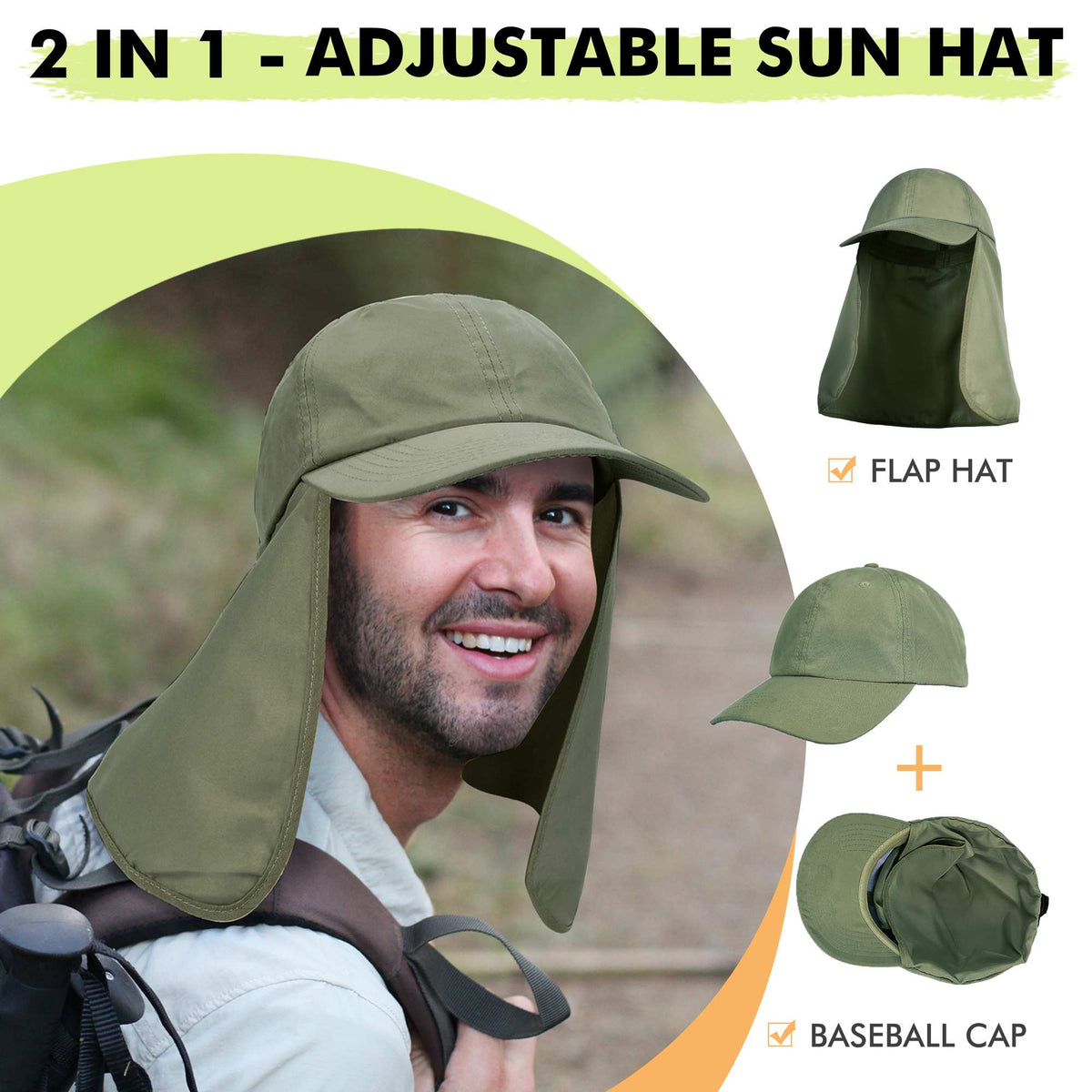 Tirrinia Neck Flap Sun Hat with Wide Brim