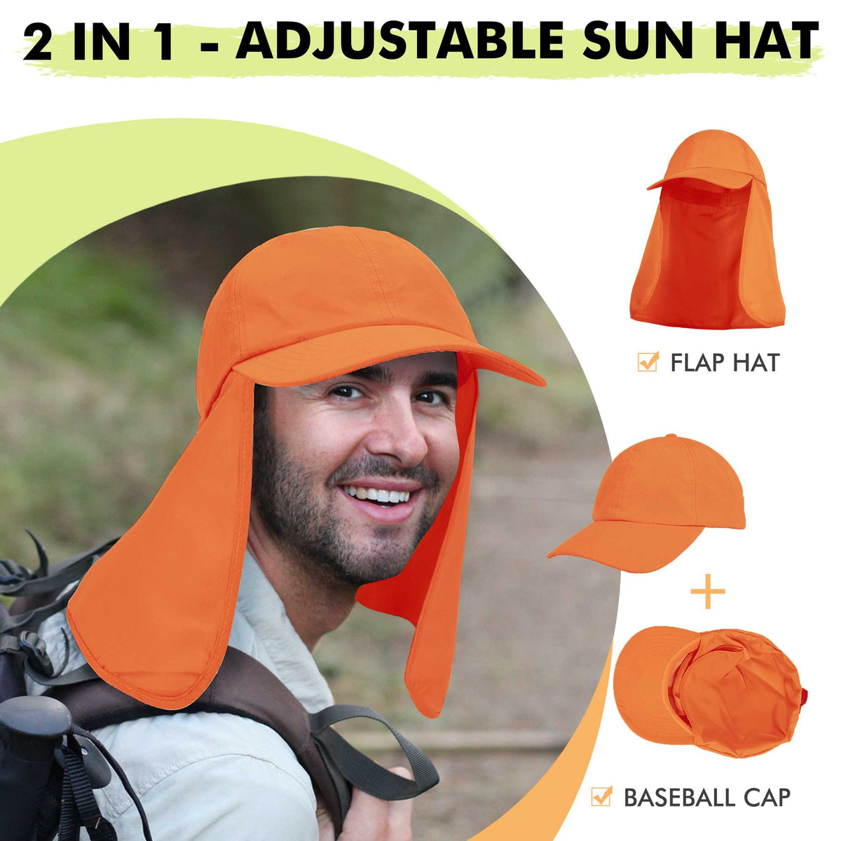 Tirrinia Neck Flap Sun Hat with Wide Brim