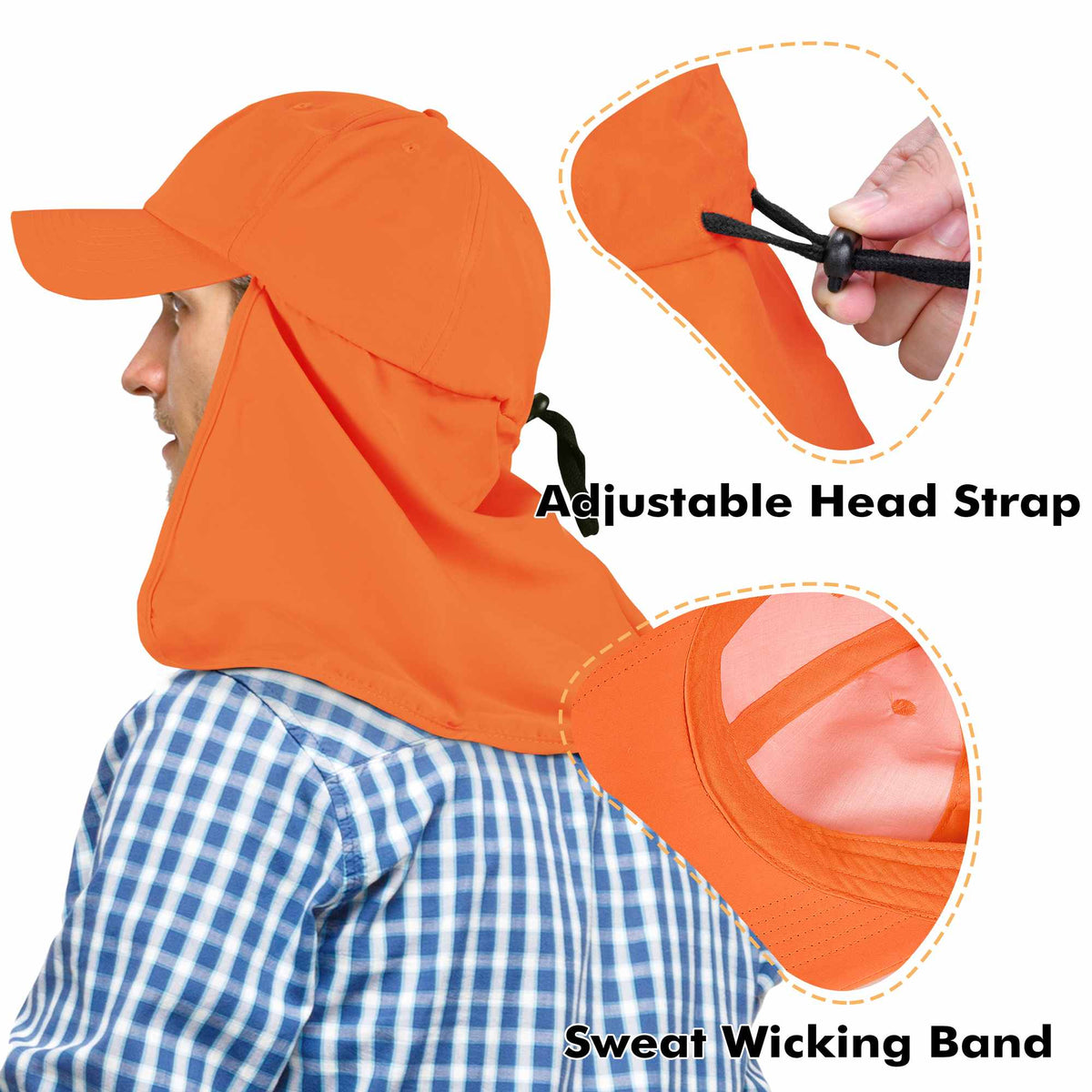 Tirrinia Neck Flap Sun Hat with Wide Brim