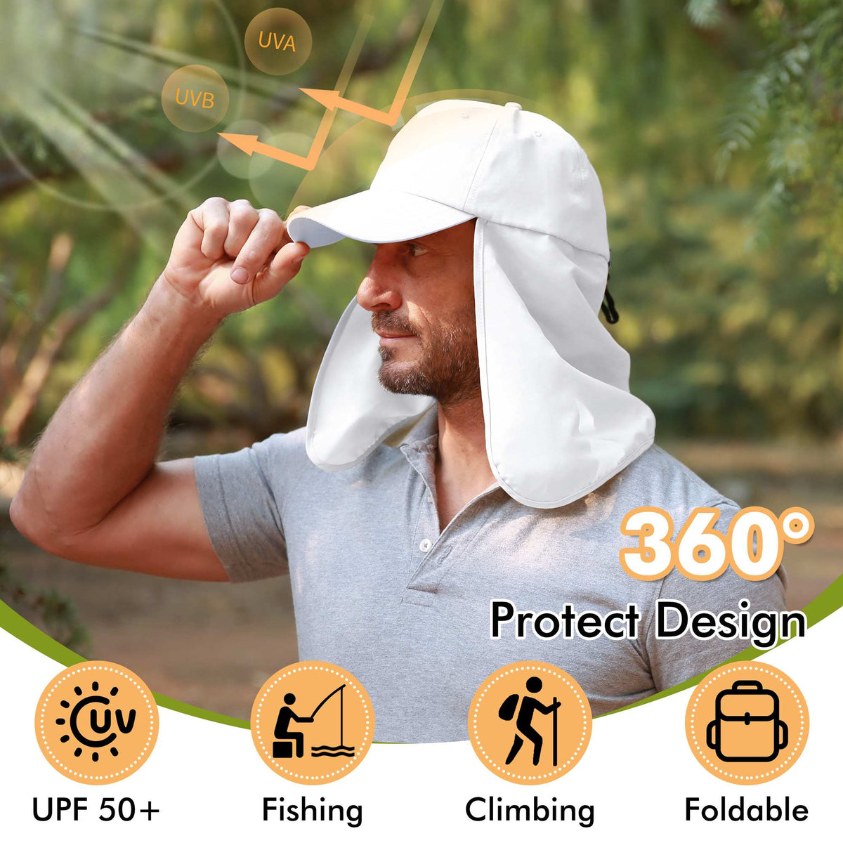 Tirrinia Neck Flap Sun Hat with Wide Brim
