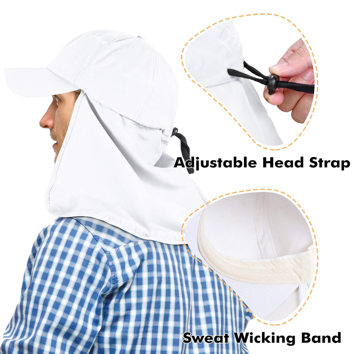 Tirrinia Neck Flap Sun Hat with Wide Brim