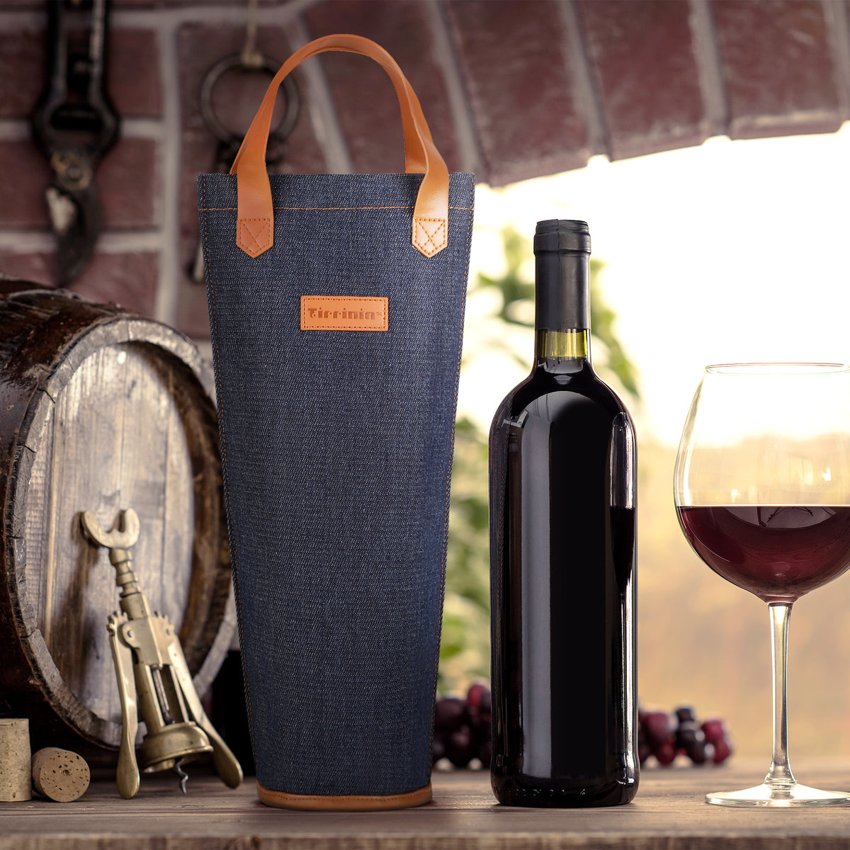 Tirrinia Single Wine Bottle Carrier for Gift