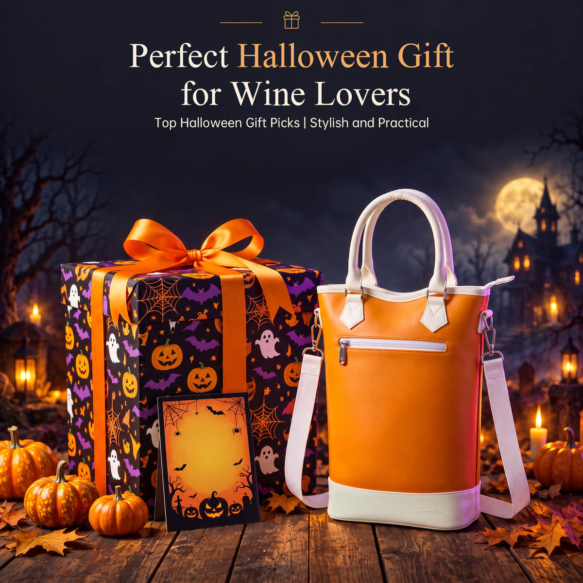 Tirrinia 2 Bottle Wine Gift Tote with Corkscrew for Outdoor
