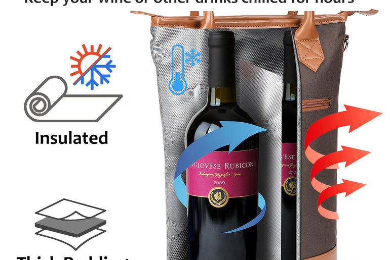 Tirrinia 2 Bottle Wine Bag Holder for Gift front view