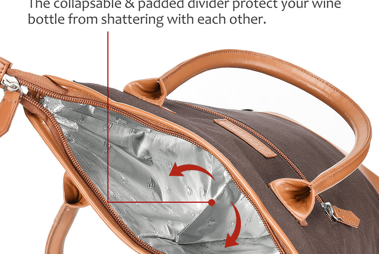 Tirrinia 2 Bottle Wine Bag Holder for Gift side view