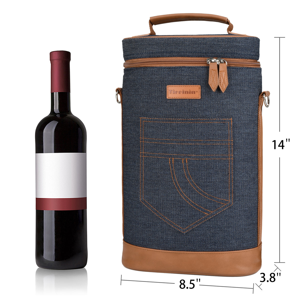 Tirrinia 2 Bottle Insulated Wine Glass Gift Bag