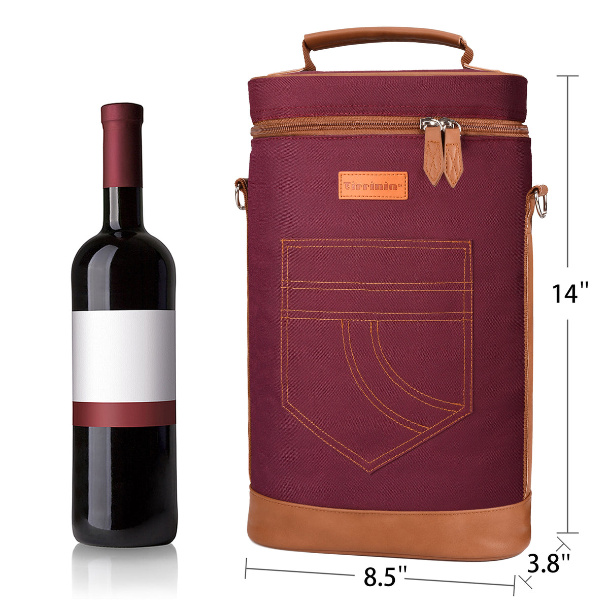 Tirrinia 2 Bottle Insulated Wine Glass Gift Bag