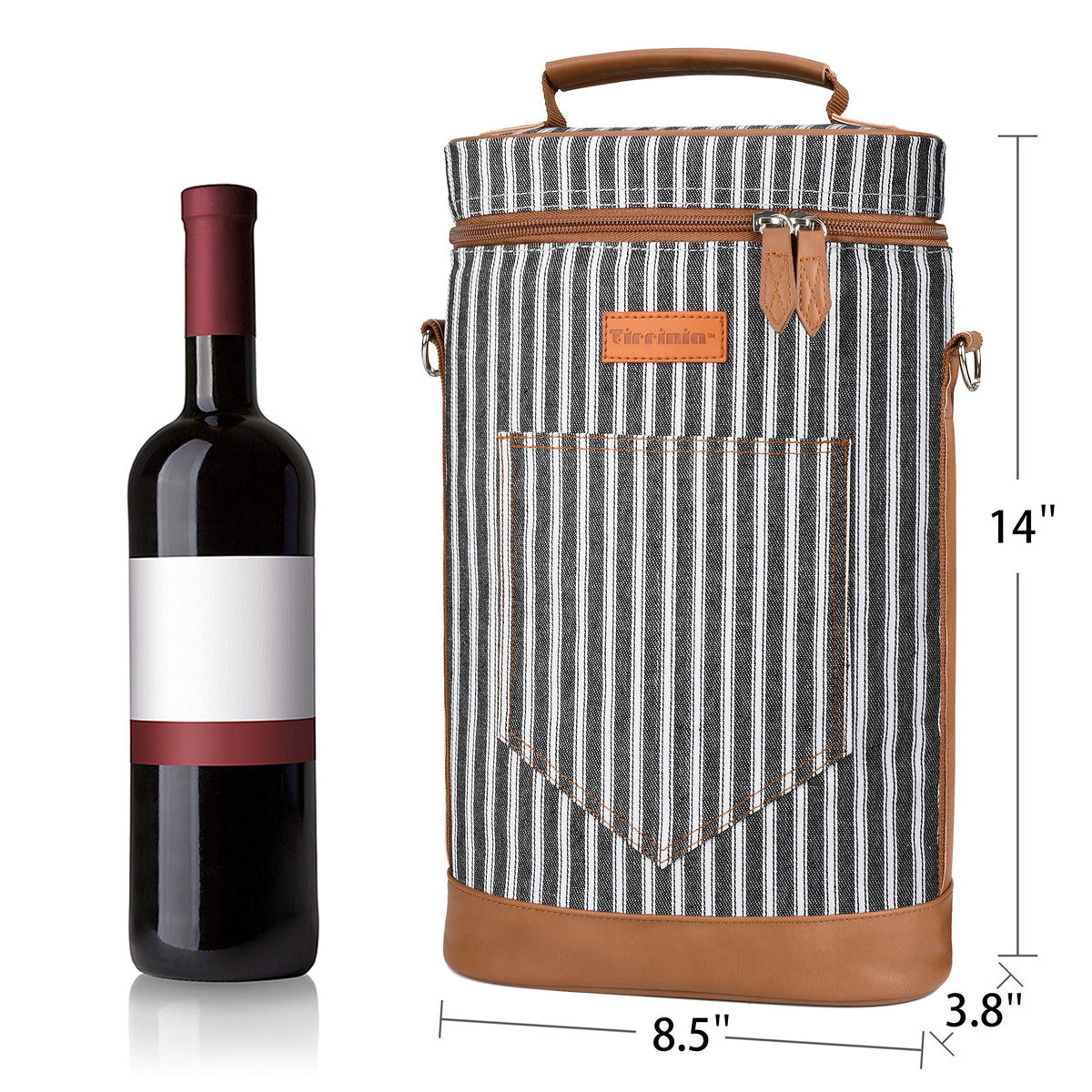 Tirrinia 2 Bottle Insulated Wine Glass Gift Bag