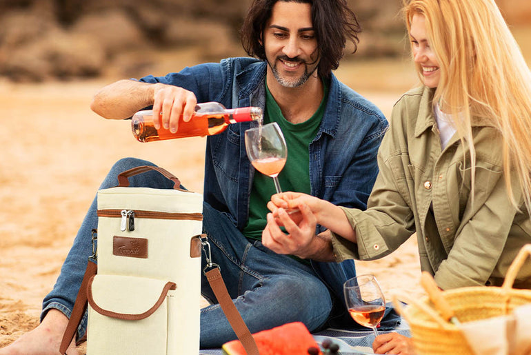Tirrinia 2 Bottle Wine Gift Tote Carrier with Pocket