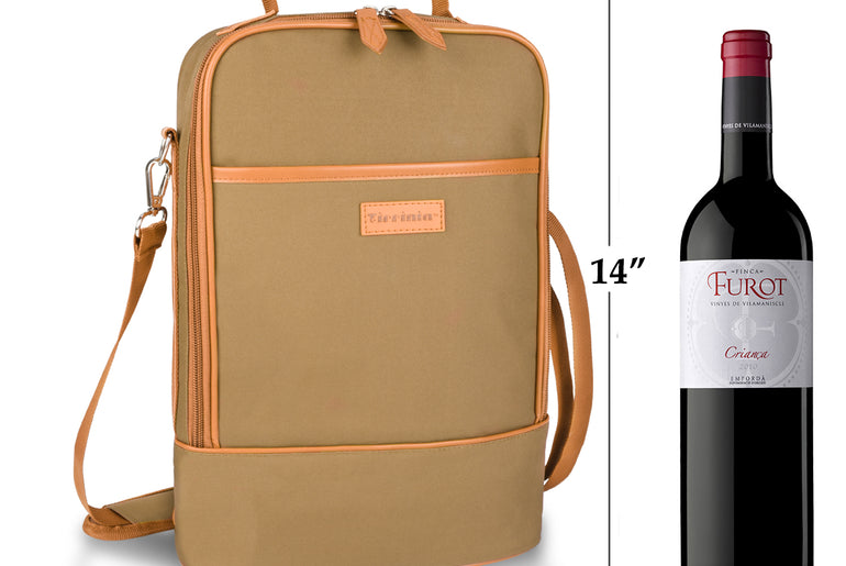 Tirrinia 2 Bottle Insulated Wine Cooler Bag for Beach