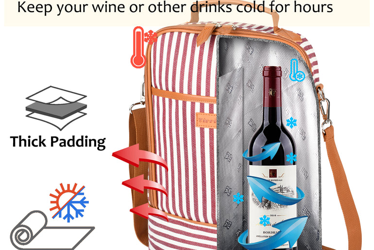 Tirrinia 2 Bottle Wine Carrier Bag for Picnic product image 12