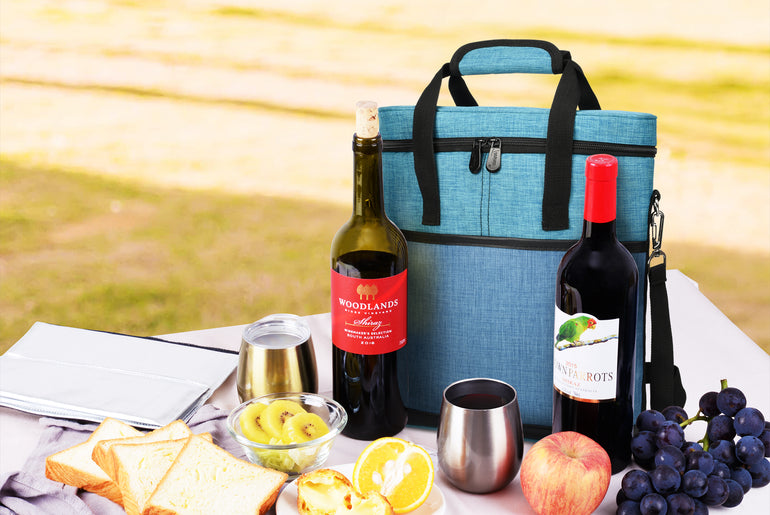 Tirrinia 3 Bottle Insulated Wine Tote Bag with Corkscrew