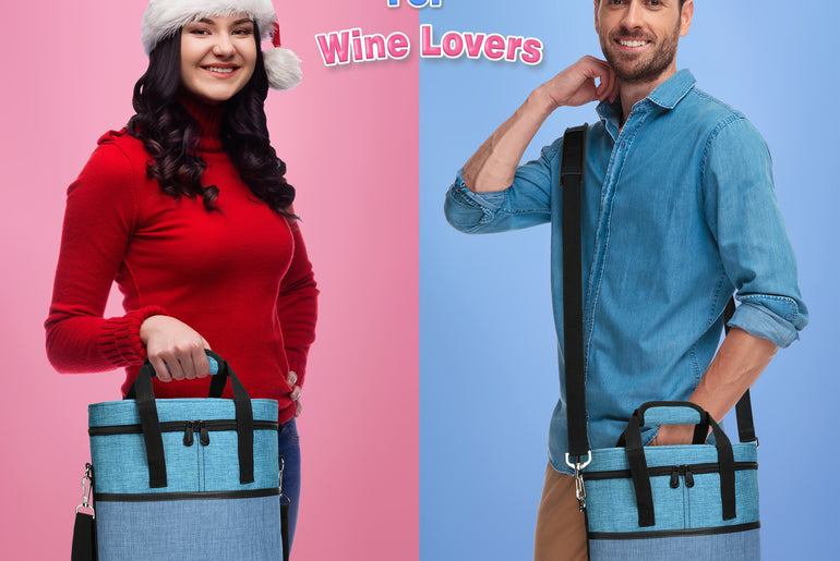 Tirrinia 3 Bottle Insulated Wine Tote Bag with Corkscrew