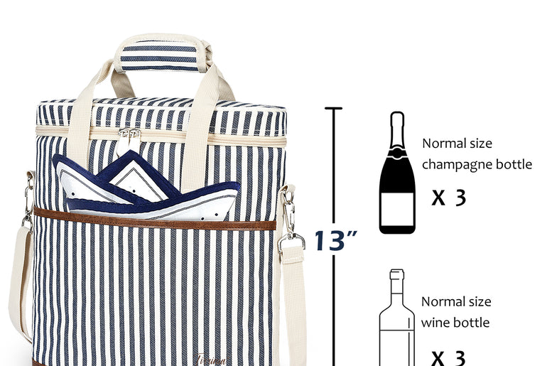 Tirrinia Insulated 3 Bottle Wine Carrier with Corkscrew product image 5