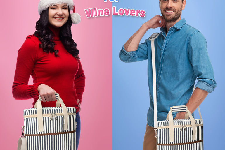 Tirrinia Insulated 3 Bottle Wine Carrier with Corkscrew back view